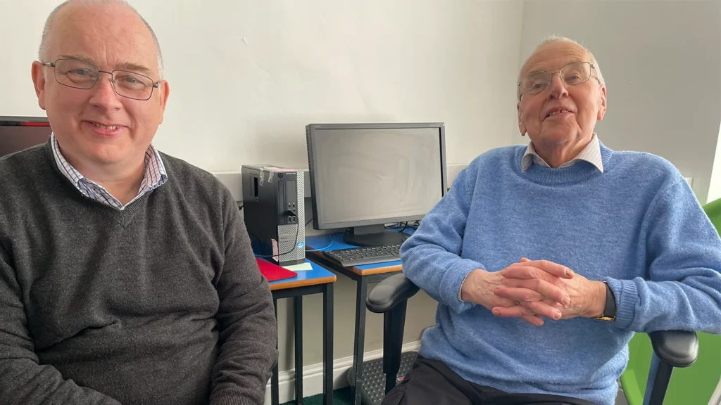 Tutor Chris and learner Peter at GirosTech LearnMyWay session