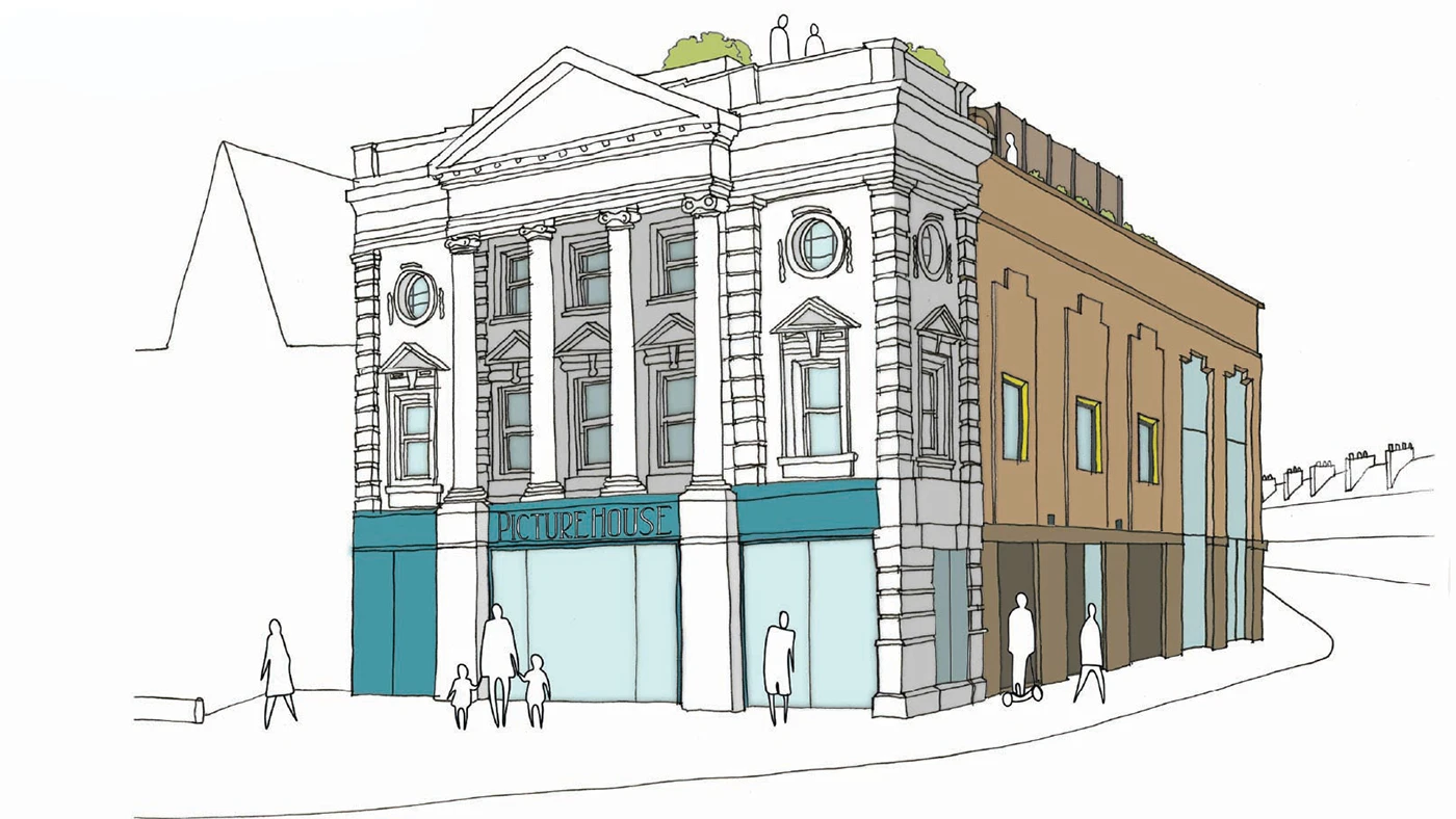 Artists impression of the exterior of the West Park Palace